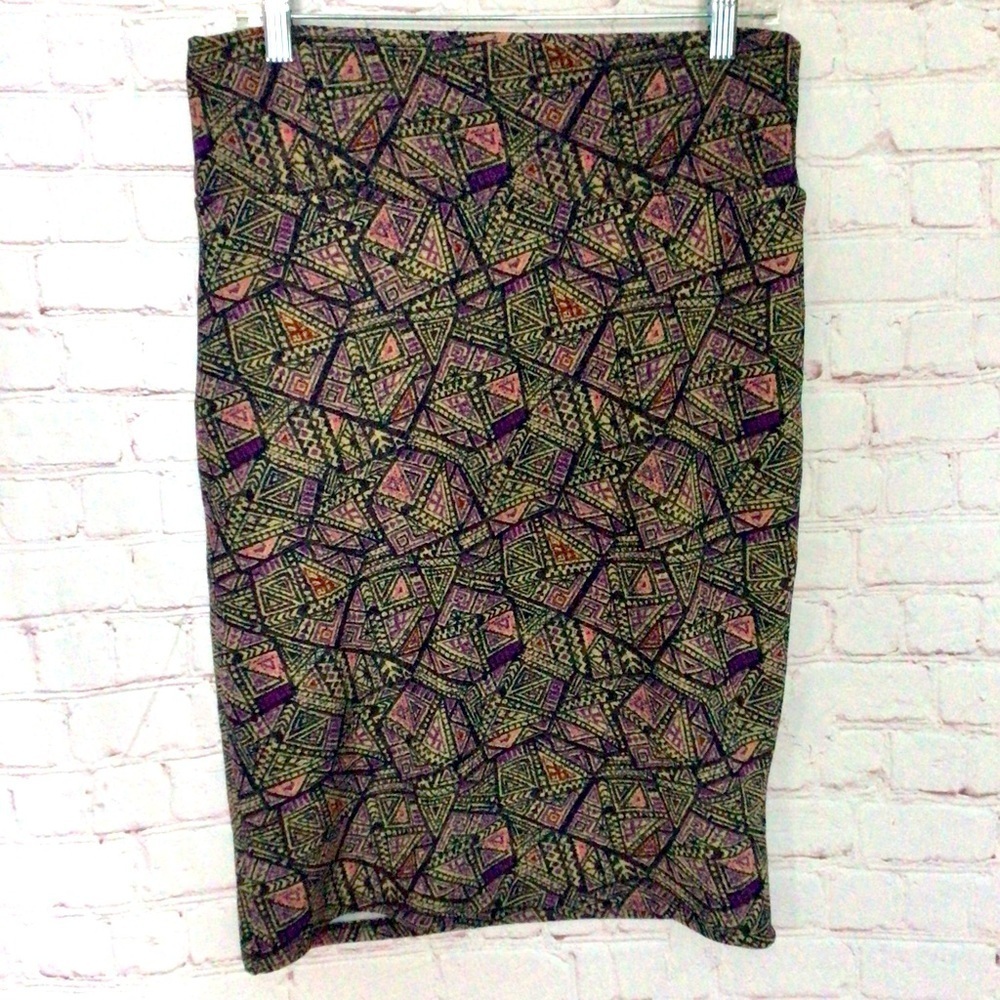 LuLaRoe Colorful Abstract Skirt - Size Medium